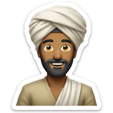 A medium dark man with a beard and a turban looking happy with poha sticker