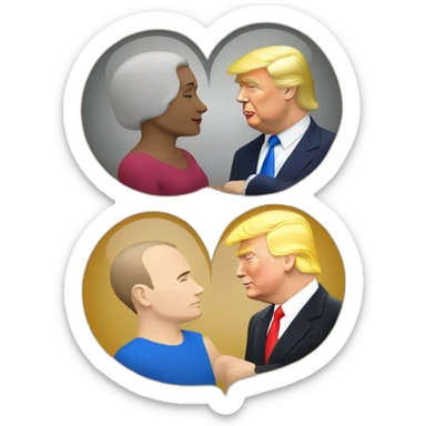trump-and-putin-kissing,-lgbtq+ friendly, positivity, inclusiveness sticker
