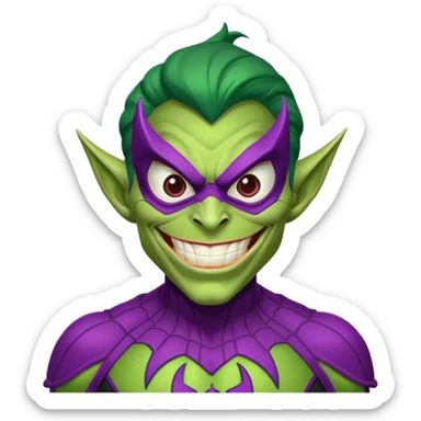 Green goblin classic Spiderman  sticker