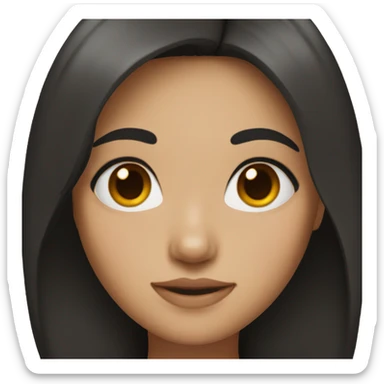 girl with black hair and brown eyes  sticker