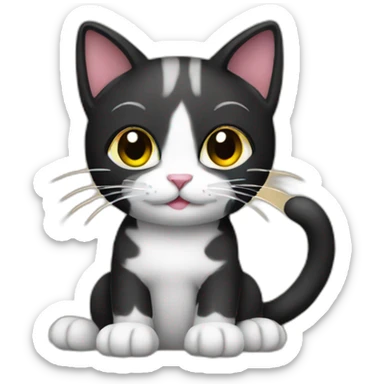 cat lgbt+ black sticker