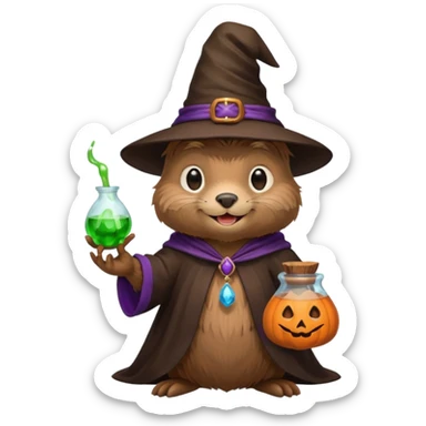 beaver in role witch sticker