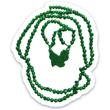 Dark green immunity necklace Mardi Gras beads sticker