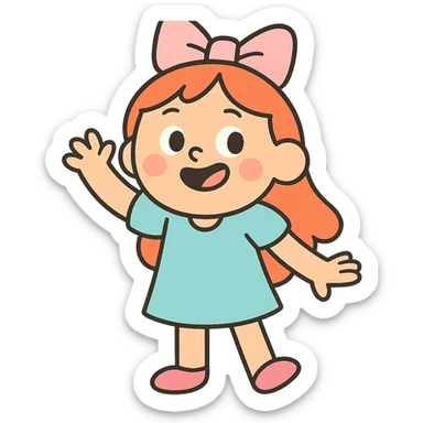 matching bow in pastel pink, simple and cute sticker