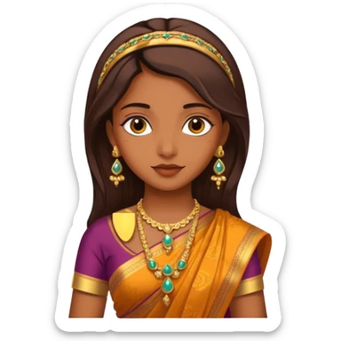 Girl wearing saree  sticker