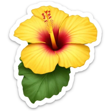 yellow hibiscus flower sticker
