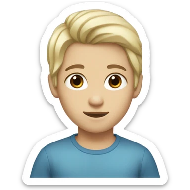 dark hair girl brown eyes and blonde hair boy blue eyes sticker