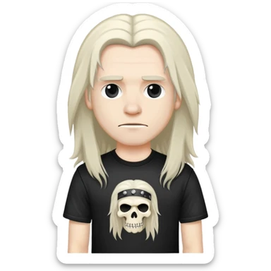 a long haired metalhead guy sticker