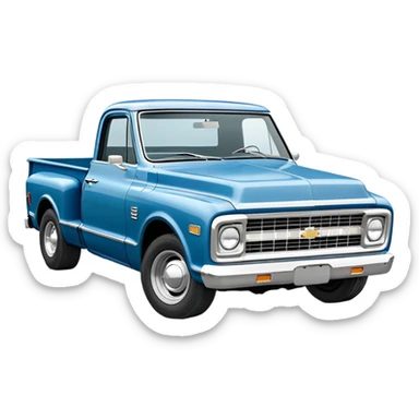 Old rusty blue 1969 stepside chevy sticker