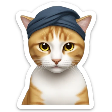 A gangsta cat sporting a durag sticker