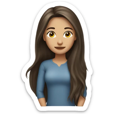 Brunette with hair down to her knees sticker