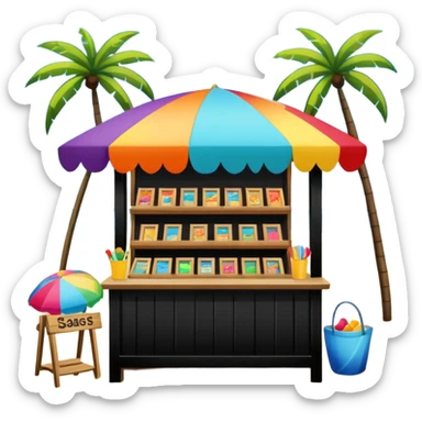 puesto de ventas playa sticker