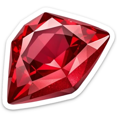 red glitter ruby sticker