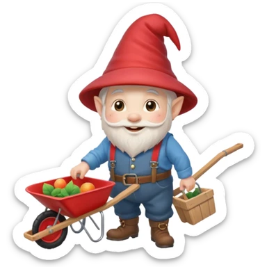 gnome with wheelbarrow sticker