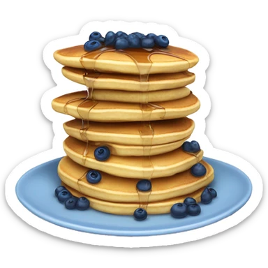 American pancakes with blueberrues and topping sticker