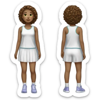 girl dress with sport cloth sticker