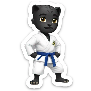 a black panther with judo gi sticker