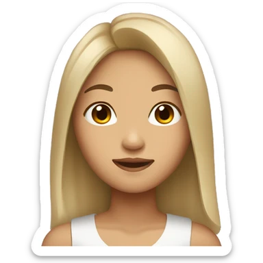 slightly tan Asian girl with shouder-length dark brown hair sticker