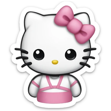 Hello kitty with black ribbon sticker
