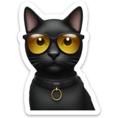 black cat elegant with sunglasses sticker