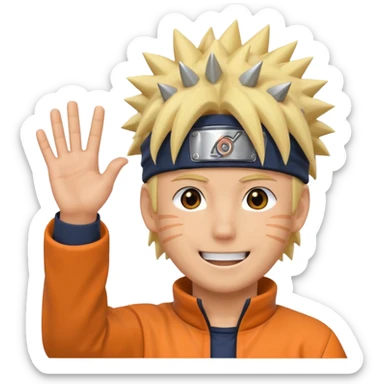 Quiero que hagas a Naruto saludando sticker
