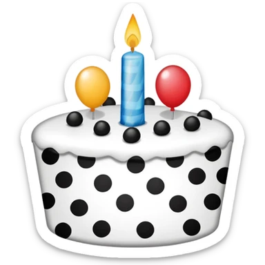 birthday sign in black and white polk a dots sticker