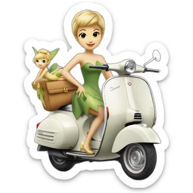 vespa and tinkerbell sticker