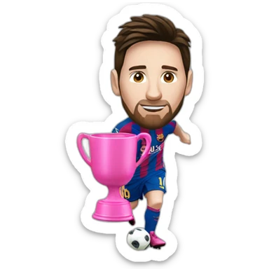 lionel messi with a pink cup sticker