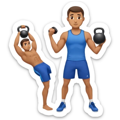 guy with blue shorts Kettlebell Exercises sticker