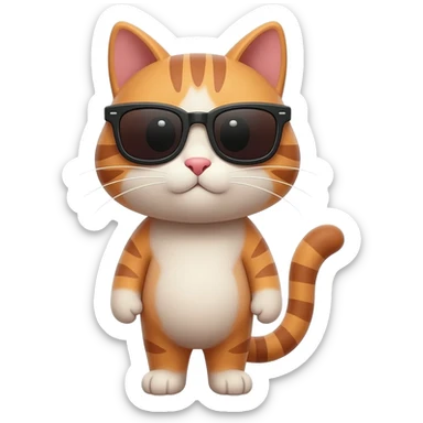 Cat wearing sunglasses sticker