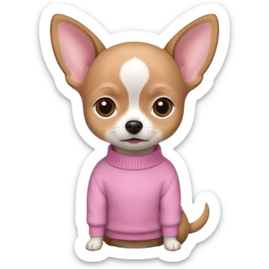 chihuahua with a pink sweater sticker