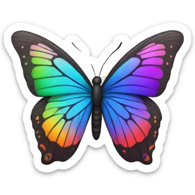 A butterfly with rainbow color sticker
