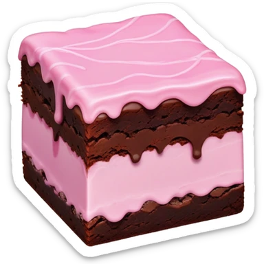 ultra realistic brownie with pink icing sticker