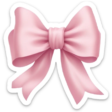 light pink ribbon bow sticker