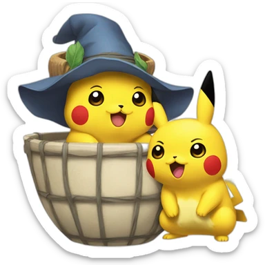 Croisement entre pikachu et salameche sticker