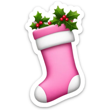 pink christmas stocking  sticker