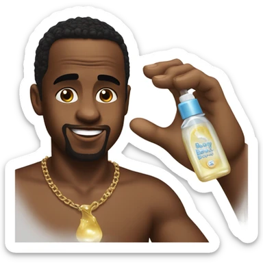 p diddy with baby oil sticker