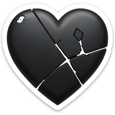 Black heart broken emoji sticker