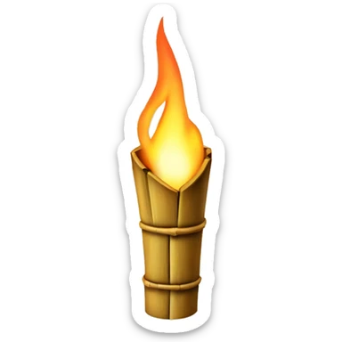 A bamboo tiki torch sticker