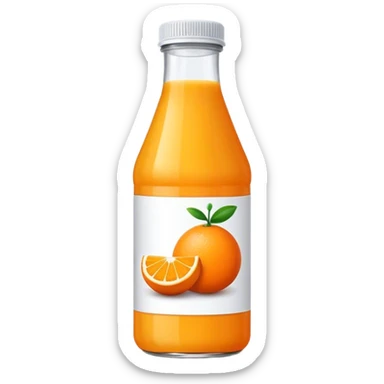 Orange juice bottle sticker