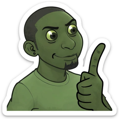 Black dude sticking up middle finger sticker