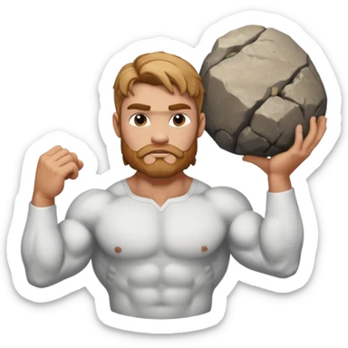 Atlas the greek god with a boulder and shirt sticker