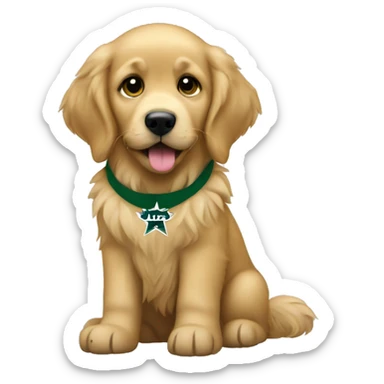 Dallas stars golden retriever sticker