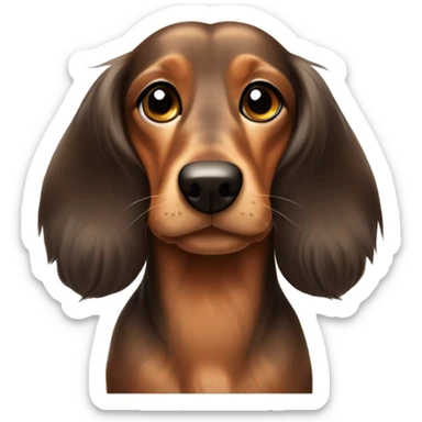Long hair dapple miniature dachshund  sticker