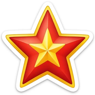 red star with yellow outline sticker