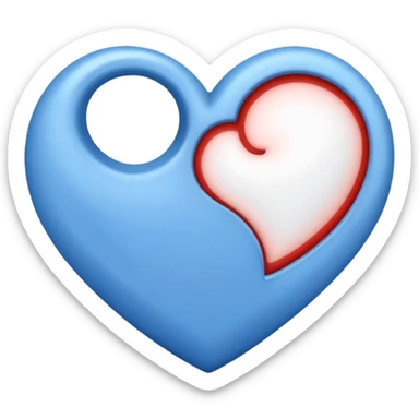 corazon mitad celeste y otra mitad blanco sticker