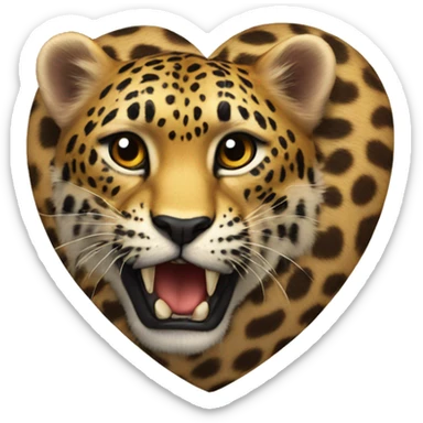 Corazón con leopardo sticker