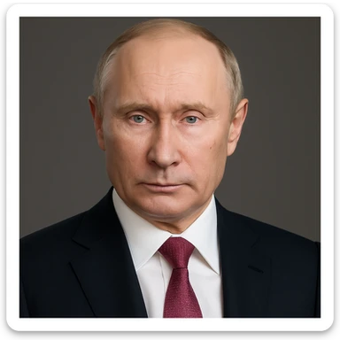 Refine the photorealistic details of Vladimir Putin, enhancing facial features and realism sticker