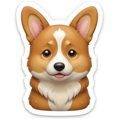 tricolor corgi crying sticker