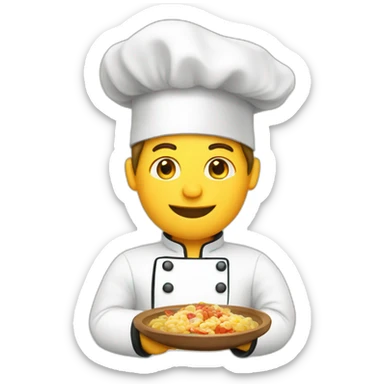 german chef cooking sticker
